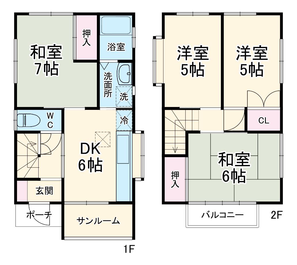 京急久里浜線 京急久里浜駅 徒歩11分 2階建 築34年(4DK)の間取り写真