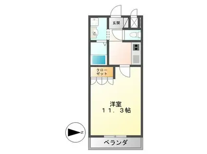 ラルジュパレス(1K/1階)の間取り写真