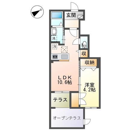 バリーズ弐番館(1LDK/1階)の間取り写真
