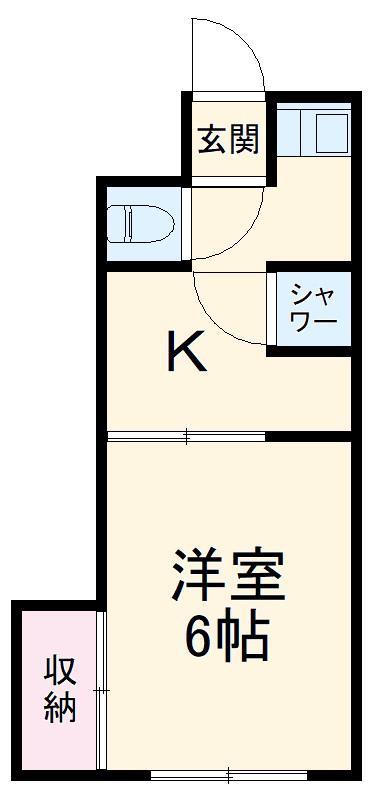 ロットパレスⅢ(1K/1階)の間取り写真