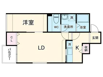 フォルケホイスコーレ湘南(1LDK/2階)の間取り写真