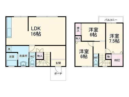テラスボナール B棟(3LDK)の間取り写真