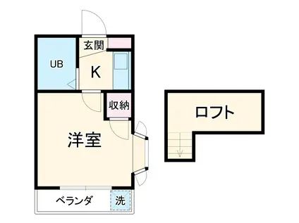 プライア高浜台(1K/2階)の間取り写真