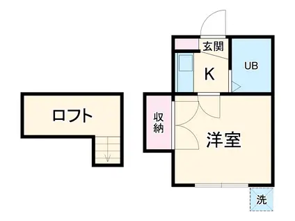 プライア高浜台(1K/2階)の間取り写真