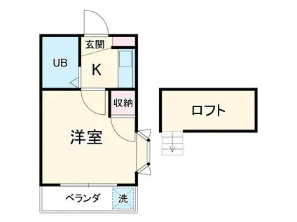 プライア高浜台(1K/2階)の間取り写真