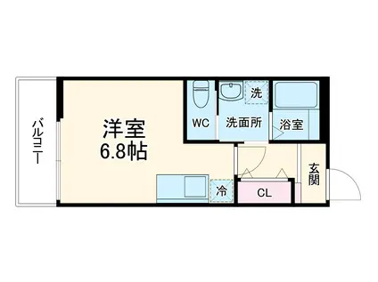 メグミハウス(ワンルーム/3階)の間取り写真