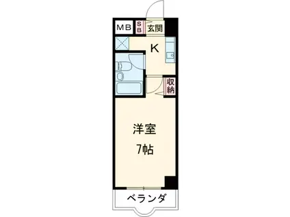 パラドール西院パートⅡ(1K/4階)の間取り写真