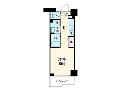 リライア阪東橋サウス(1K/4階)の間取り写真