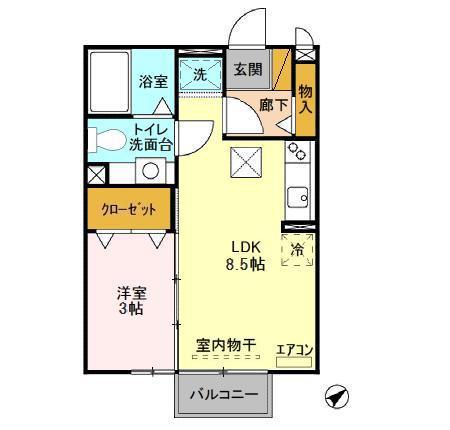 シャルマン ⅡA(1LDK/1階)の間取り写真