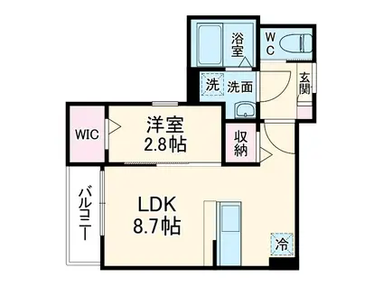 KLEIS北上尾Ⅱ(1LDK/3階)の間取り写真