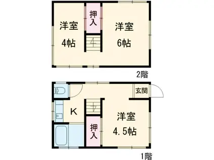 総武・中央緩行線 小岩駅 徒歩13分 2階建 築59年(3K)の間取り写真