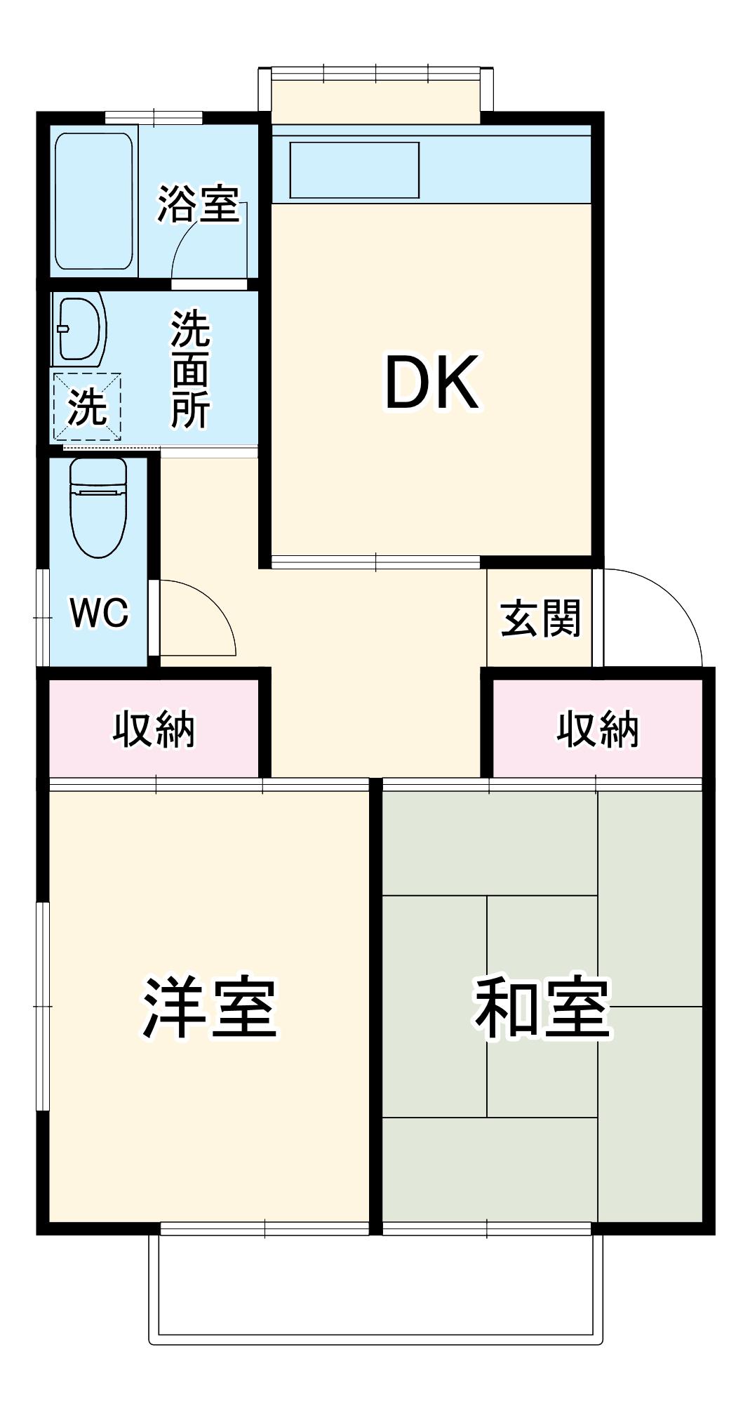 青木ハウス(2DK/1階)の間取り写真