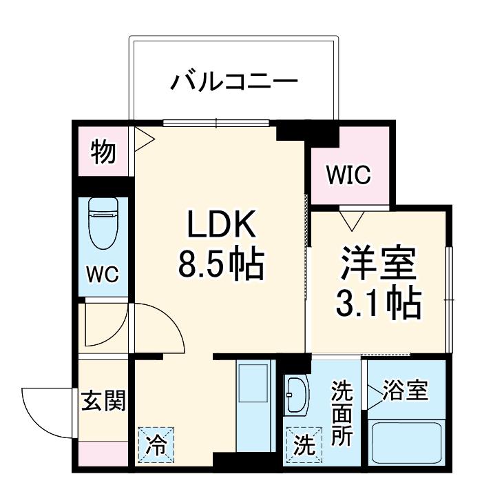 エクセル海神Ⅱ(1LDK/2階)の間取り写真