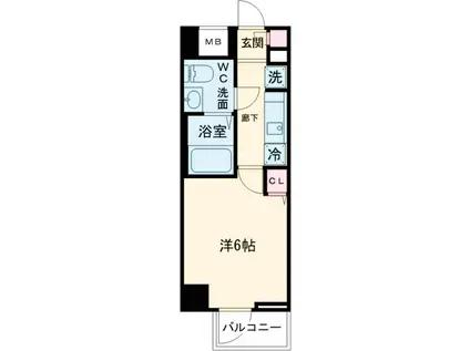 GENOVIA堀切菖蒲園(1K/5階)の間取り写真