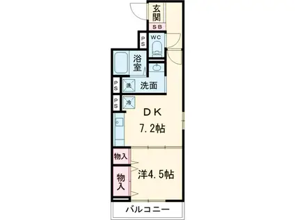 ヒルズ・アビーロード・王子神谷(1DK/3階)の間取り写真