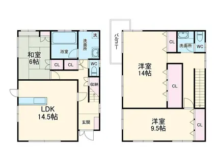 北総鉄道 矢切駅 徒歩12分 2階建 築29年(3LDK)の間取り写真