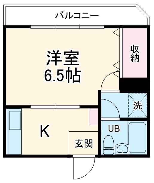 レジデンス六番館(1K/2階)の間取り写真