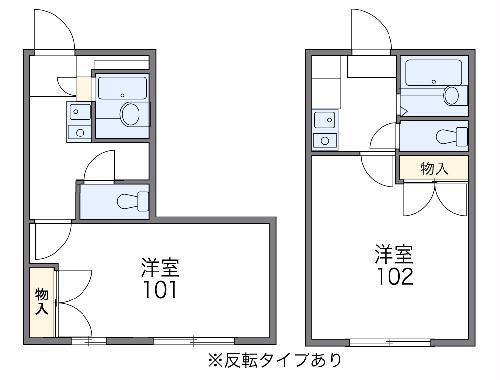 パレス二色浜 B棟(1K/3階)の間取り写真