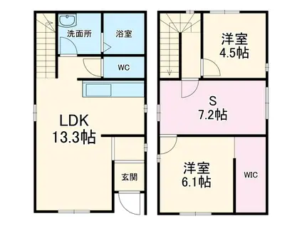 名古屋市鶴舞線 赤池駅(愛知) 徒歩5分 2階建 築2年(2SLDK)の間取り写真