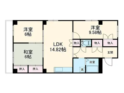 SUNコバヤシ90(3LDK/2階)の間取り写真