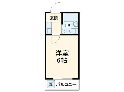 ジュネス武蔵中原(1K/1階)の間取り写真