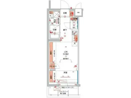 ベルグレードSI(1LDK/1階)の間取り写真