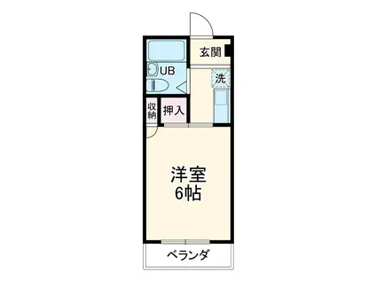 カレッジハウス日野坂(1K/2階)の間取り写真