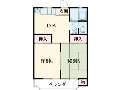 ハイネスタテノ(2DK/3階)の間取り写真