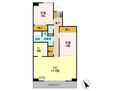 エスポワール八千代(3LDK/1階)の間取り写真