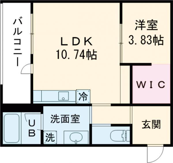 ウェルネストルーム ソポ(1LDK/3階)の間取り写真