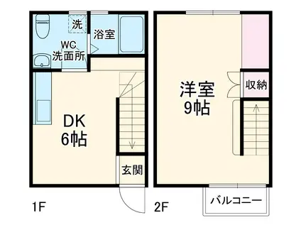 カサブランカ雅美(1DK)の間取り写真