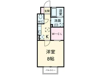 ベルフォーレ(1K/1階)の間取り写真