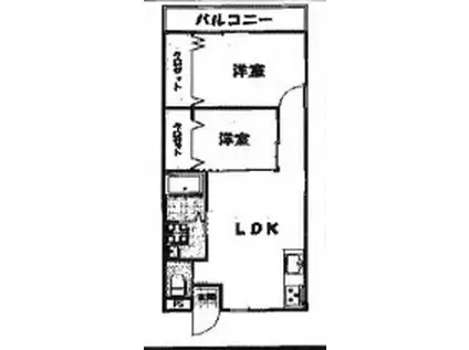 LIKE三里塚(2LDK/1階)の間取り写真