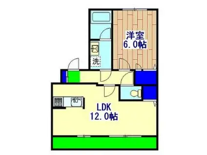 ラフレシア(1LDK/2階)の間取り写真