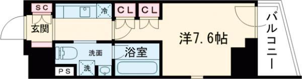コンフォリア東大井Ⅰ(1K/1階)の間取り写真
