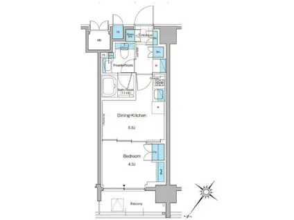 ルフォンプログレ西大井プレミア(1DK/8階)の間取り写真