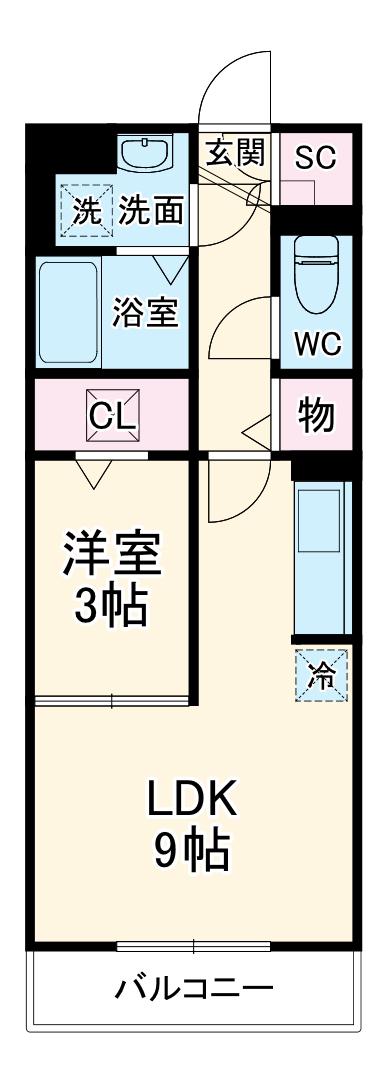 メルヴェーユ(1LDK/1階)の間取り写真