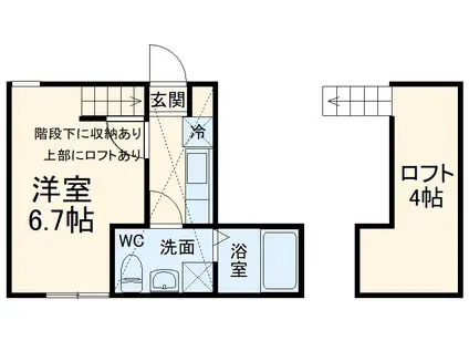 シティベル(1K/2階)の間取り写真