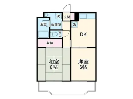 RAFFINE泉(2DK/2階)の間取り写真