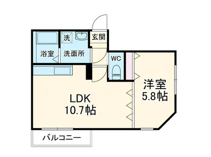ソランジュ鎌ヶ谷(1LDK/3階)の間取り写真