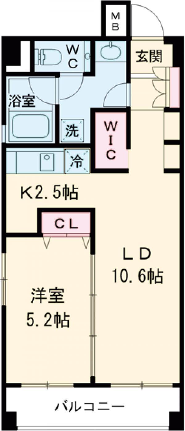 ディナック八王子(1LDK/4階)の間取り写真