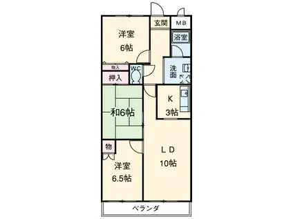 第2グランドビル永吉(3LDK/4階)の間取り写真