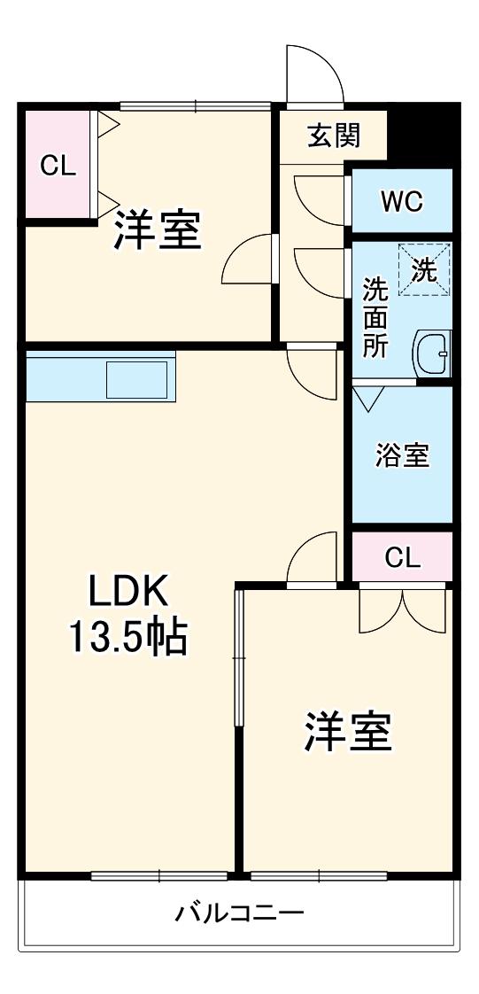 ガーデン・サイト・15(2LDK/2階)の間取り写真