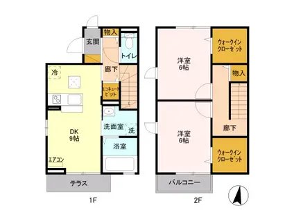ウィット吉川A(2DK)の間取り写真