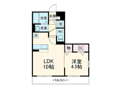 エスポワール(1LDK/1階)の間取り写真