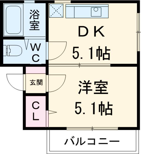 アビエス藤が丘(ワンルーム/2階)の間取り写真