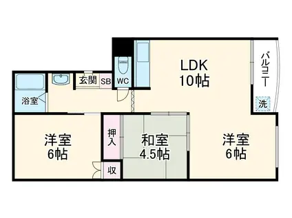 池田マンション(2LDK/3階)の間取り写真