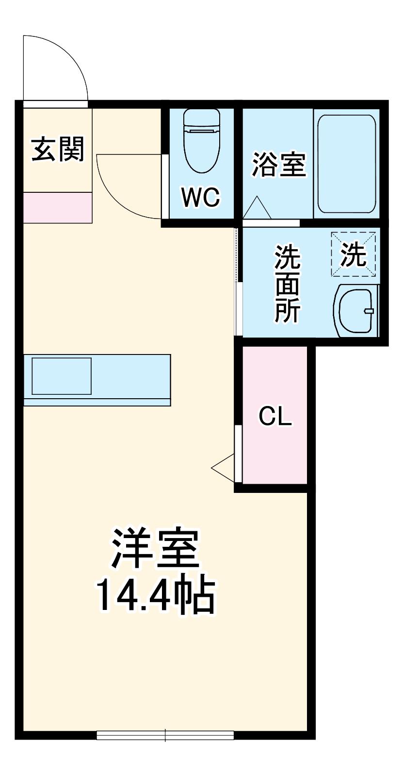 カルミアⅡ(ワンルーム/2階)の間取り写真