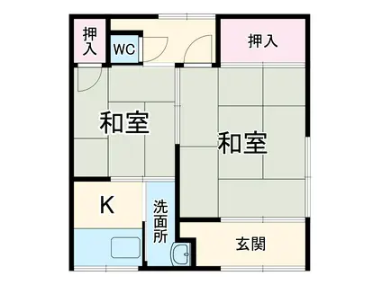 中部町二丁目23番1貸家群(2K)の間取り写真