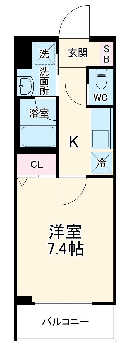 べラジオ雅び京都円町Ⅱ(1K/3階)の間取り写真